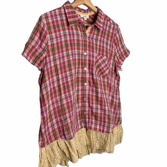 90s Grunge Style Blouse With Lace NWT - Picture 2 of 6